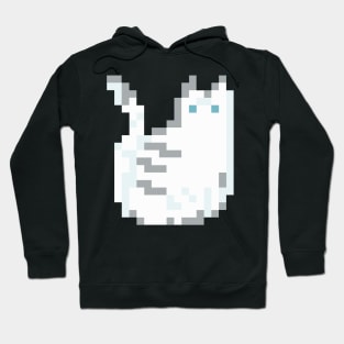 Cat Pixel Art - white dark Hoodie